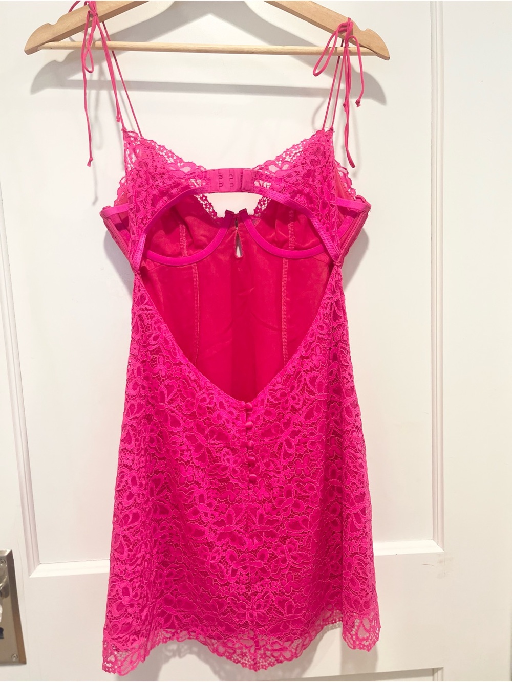 For Love & Lemons Pink Butterfly Lace Slip Dress - Picture 6 of 10